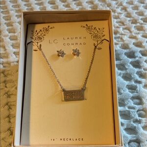 LC Lauren Conrad Gold 'Bestie' Necklace with Star Earrings
